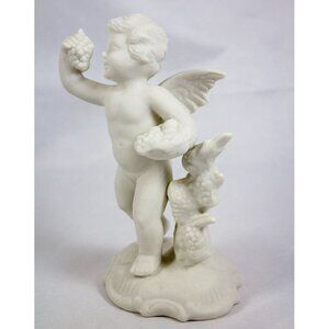 Vintage Klette Original Germany Dresden Porcelain Figurine Cherub Eating Grapes